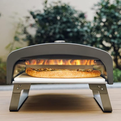 Outdoor Pizza Oven, Portable Gas Pizza Oven with 13x13in Pizza Stone for Outside Cooking, Backyard Pizza Maker, Pizza Accessory Ideal for Outdoor Kitchen and Party, Great Gift PS100