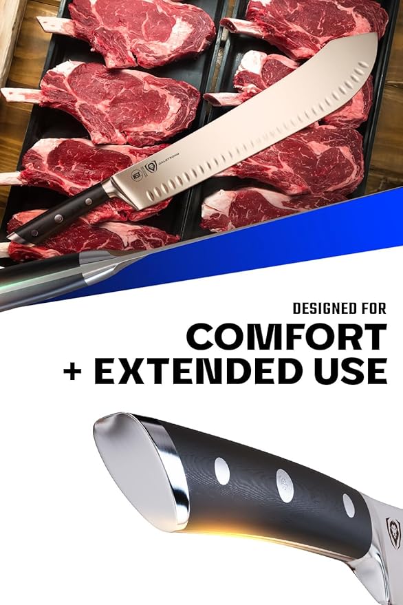 Dalstrong Bull Nose Butcher Knife - 14 inch - Gladiator Series Elite - High Carbon Premium German Steel - Black G10 Handle - Meat BBQ Knife - Sheath Included - NSF Certified
