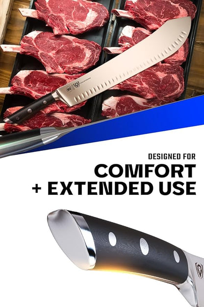 Dalstrong Bull Nose Butcher Knife - 14 inch - Gladiator Series Elite - High Carbon Premium German Steel - Black G10 Handle - Meat BBQ Knife - Sheath Included - NSF Certified