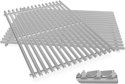 9.5MM Thick 19.5" Grill Grates for Weber Genesis 300 Series(2007–2016), 304 Stainless Steel Weber Genesis Grill Parts, Replacement for Weber Genesis E310 S310 E320 S320 E330 S330, Weber 7524 & 7528