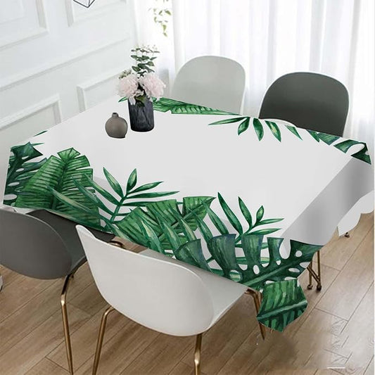 TKS MITLAN Palm Tree Leaves Tablecloth 60x84 Inch Rectangular Summer Tropical Green Leaf Oblong Table Cloth Kitchen Table Decorations for Home Dinner Party