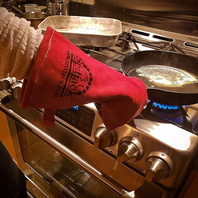 SPITJACK Heat Resistant Fire Protection Fireplace Gloves for Grill, Welding, BBQ Cooking, Wood Stove, Oven, and Kitchen