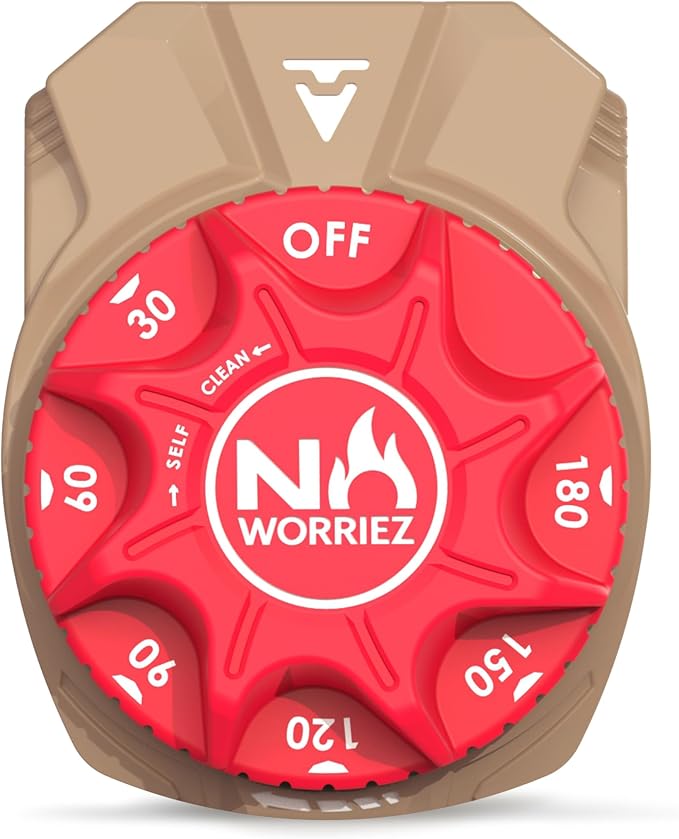 NO WORRIEZ 3-Hour Propane Natural Gas Timer, Auto Shut-Off, 1/2" Female NPT | Safety Auto Shut Off, 100,000 BTU, Fits Outdoor Grill, Fire Pit, Pizza Oven, BBQ, Smoker, Turkey Fryer, Mechanical Valve