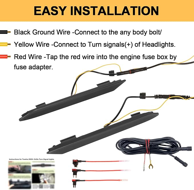 Led Grille Lights bar for 2022-2026 Toyota Tundra TrdSport Off-road | Daytime Running Drl Grills led Bar Turn Signal Light For Tundra trd assembly accessories