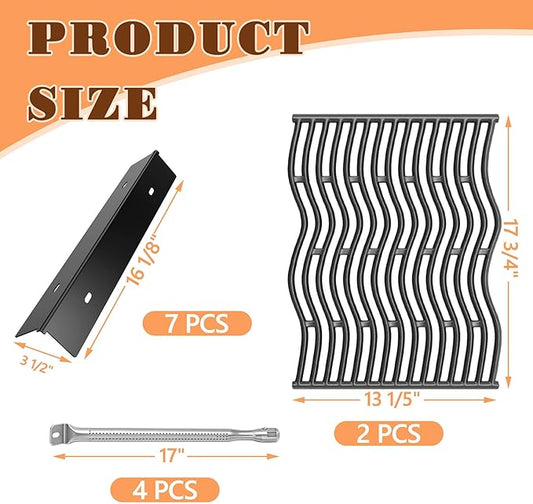 P500RSIBNK-3 Grill Replacement Part Kit for Napoleon Prestige 500 & Pro 500 Gas Grill Parts, Grill Grates & Heat Plate and Burner for Napoleon Built-in Prestige 500, Replace for Napoleon BIP500RBNSS-3