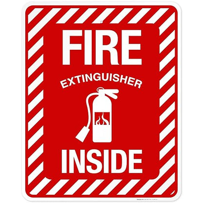 Fire Extinguisher Inside Sign, Fire Safety Sign, 24x30 Inches, Rust Free .063 Aluminum, Fade Resistant, Indoor/Outdoor Use, Made in USA