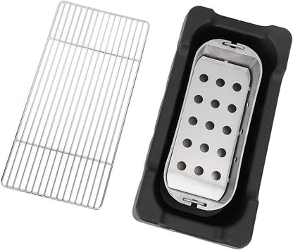 Semme Charcoal Hibachi Grill Japanese Grill Japanese Portable BBQ Stove Compact Charcoal Barbecue with Quick Heating for Camping Outdoor Cooking (XL)
