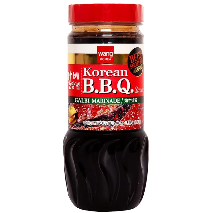 Wang Galbi Marinade - Korean BBQ Sauce for Beef Short Ribs, Sweet & Smoky Kalbi Marinade, Authentic Korean Rib Sauce, Made in Korea, No MSG - 16.93 oz Bottle
