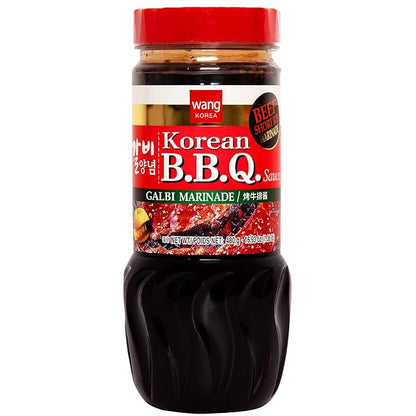 Wang Galbi Marinade - Korean BBQ Sauce for Beef Short Ribs, Sweet & Smoky Kalbi Marinade, Authentic Korean Rib Sauce, Made in Korea, No MSG - 16.93 oz Bottle