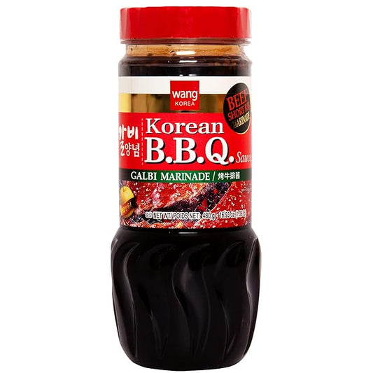 Wang Galbi Marinade - Korean BBQ Sauce for Beef Short Ribs, Sweet & Smoky Kalbi Marinade, Authentic Korean Rib Sauce, Made in Korea, No MSG - 16.93 oz Bottle