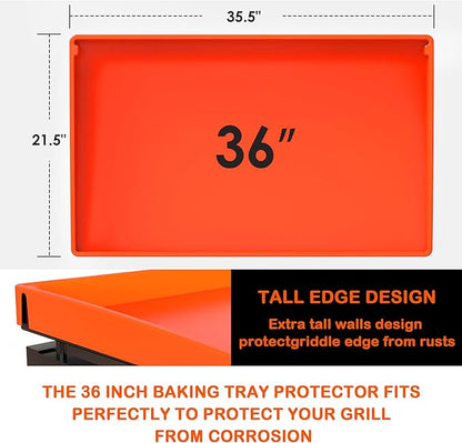 Silicone Griddle Mat - 36 Inch Magnetic Protective Top Cover for Blackstone Griddle - Heavy Duty Food-Grade Silicone, Easy to Clean, Foldable, Reusable