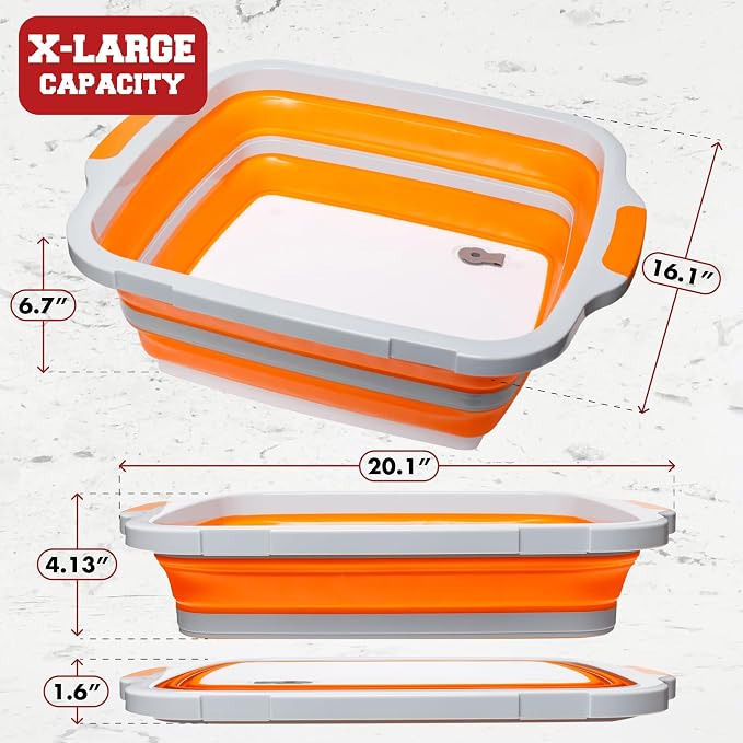 Collapsible XL Smoker & BBQ Prep Tub with Locking Lid | Includes Cutting Board, Meat Marinade & Brine Container For Turkey, Brisket & Ribs - Best Grill Accessories Gifts For Men