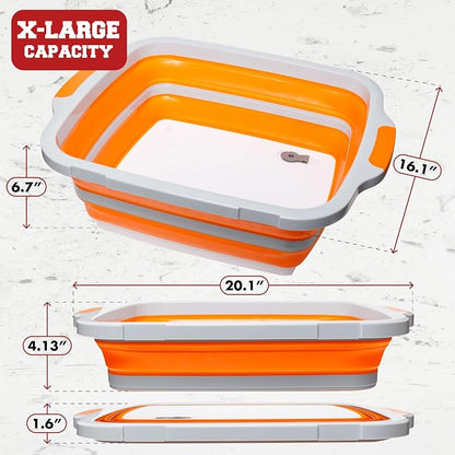 Collapsible XL Smoker & BBQ Prep Tub with Locking Lid | Includes Cutting Board, Meat Marinade & Brine Container For Turkey, Brisket & Ribs - Best Grill Accessories Gifts For Men