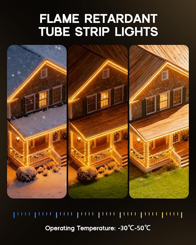 LED Strip Lights 16.4ft 110-120V,Dimmable Silicone Neon Rope Lights,Flexible Outdoor Waterproof Neon Strip Lights for Mirror,Kitchen,Cabinet,DIY Lighting