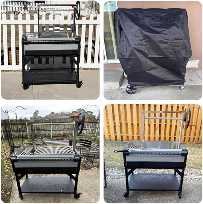 Santa Maria Grill Cover for Argentine Santa Maria Wood Fire Charcoal Steel BBQ Grill Waterproof Heavy Duty Cover 46" L x 25" W x 57" H
