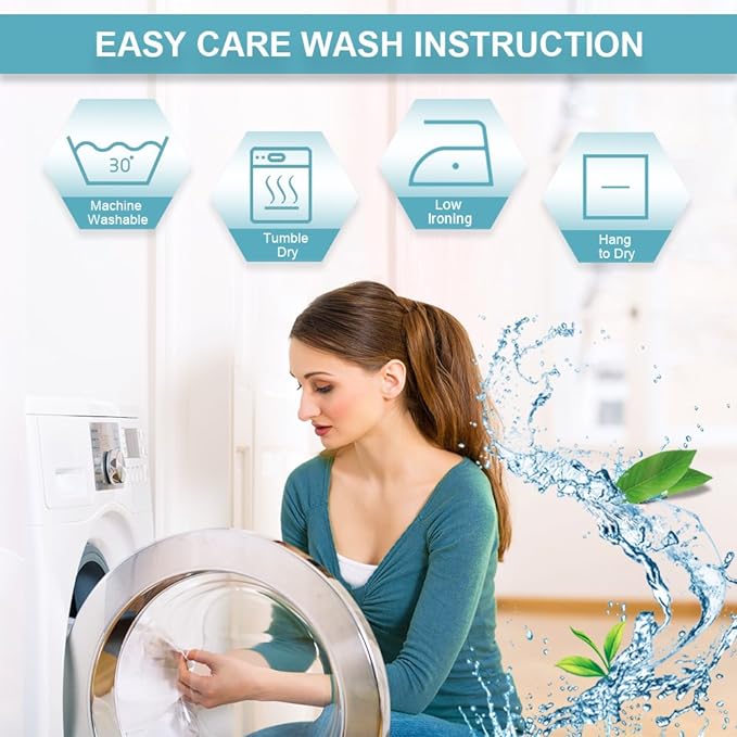RYB HOME Bedroom Window Curtains, Heat Cold Insulated Drapes for Energy Cost Saving Washable Curtain Set for Living Room Family Engagement Bathroom Sunroom, 42 x 54 inches Long, Teal, 1 Pair