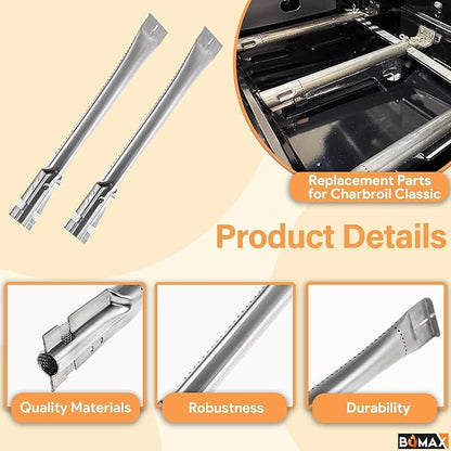 BQMAX Grill Parts for Charbroil Classic 280 2-Burner 463672717 463672817, Stainless Steel Heat Plate for Charbroil Classic Replacement Parts G320-0200-W1 G215-0203-W1