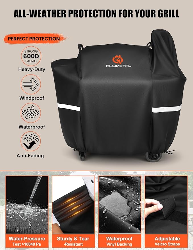 Grill Cover for Pit Boss 820/850-600D Heavy Duty & Waterproof Wood Pellet Smoker Cover for Z Grill 700,820 Deluxe,820D,820FB,Sportsman 820 Series Wood Pellet Grills