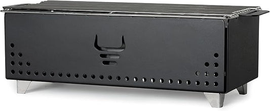 Hibachi Charcoal Grill,Easy to Use Charcoal Grill,Outdoor Tabletop Safe,Great for Travel, Camping, Patio, Balcony,Made from Stainless Steel,Operates Up to 750ºF,5 Yr Warranty (Matte Black)