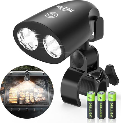 Grill Light BBQ Accessories: Upgraded 10 LEDs Bright Outdoor Grill Light - Flexible Rotation Adjustable C-clamp Smoker Grilling Accessories - Grilling Gifts for Men Dad Husband