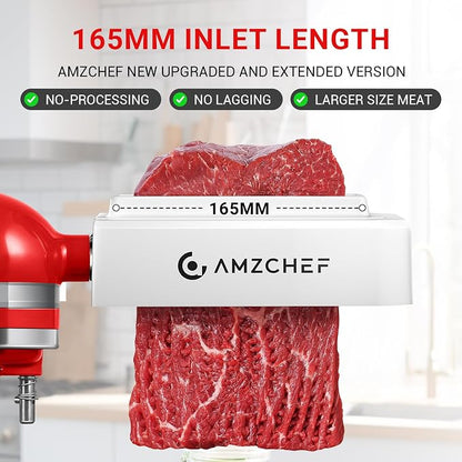 Meat Tenderizer Attachment for Kitchen Aid Stand Mixers, Stainless Steel Meat Tenderizer Tool with Upgraded 6.5 inch Length, Dishwasher Safe, Ideal for Beef, Pork, Lamb and Venison, White