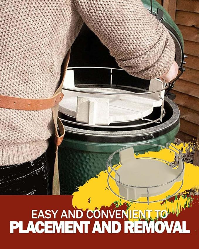 for Big Green Egg-XL 5-Piece Upgraded Replacement Kit for Large Eggspander, Including Multi-Function Grill Rack,Conveggtor Basket, Made of Stainless Steel, Expanded Cooking System