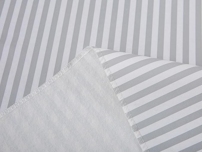 LIBERECOO 60" Square Vinyl Tablecloth with Flannel Backing, Grey Stripe Stain-Resistant Tablecloths Waterproof Oil-Proof Wipeable Table Cover for Indoor/Outdoor Picnic, BBQ