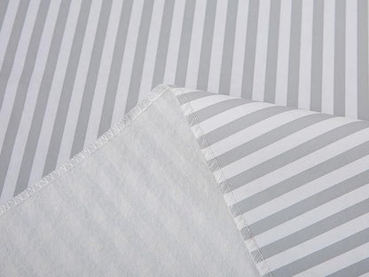 LIBERECOO 60" Square Vinyl Tablecloth with Flannel Backing, Grey Stripe Stain-Resistant Tablecloths Waterproof Oil-Proof Wipeable Table Cover for Indoor/Outdoor Picnic, BBQ