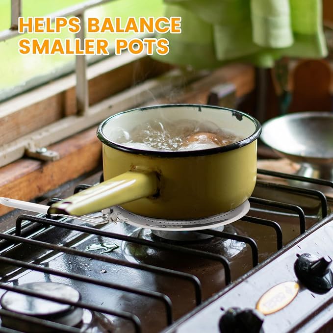 Heat Diffuser Plate for Stoves, Stainless Steel Flame Tamer & Simmer Ring for Even Heating, Prevents Scorching on Gas & Electric Cooktops