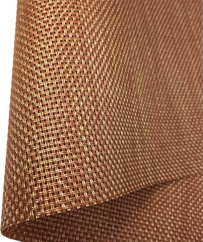 WAZAIGUR Placemats,Easy to Clean Crisscross Woven Vinyl Place Mats Durable Non-Slip Heat Resistant Table Mats,Placemats for Kitchen Table Set of 4,Rust Red