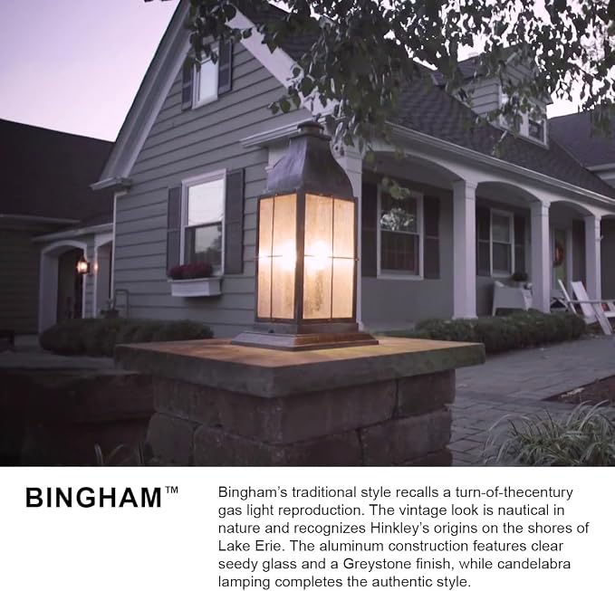 Hinkley Bingham Medium Wall Mount Outdoor Lantern w/Lumiglo, Sienna