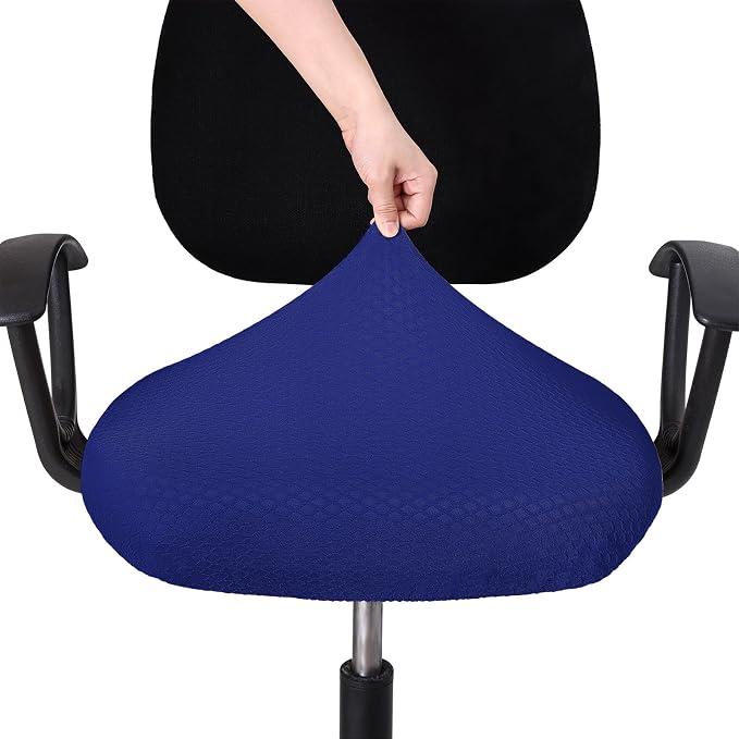Smiry Office Computer Chair Seat Covers for Desk, Anti-dust Protector | Stretch Jacquard Removable Washable Desk Chair Seat Cushion Protectors, Royal Blue