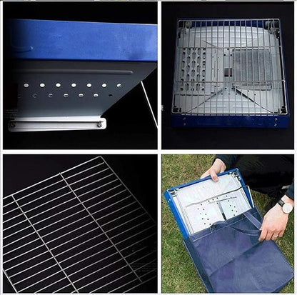 Foldable Charcoal Grill Portable BBQ Barbecue Grill Lightweight Simple Grill for Camping Garden Outdoor Travel