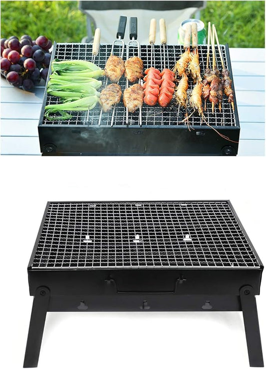 HongK- Large BBQ Barbecue Grill Large Folding Portable Charcoal Stove Camping Garden Outdoor [P/N: ET-COOK007-BK]