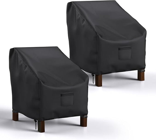 Patio Chair Covers Waterproof, Mrrihand Lounge Deep Seat Cover, Heavy Duty Outdoor Lawn Patio Furniture Covers (37" W x 40" D x 30" H - 2 Pack)