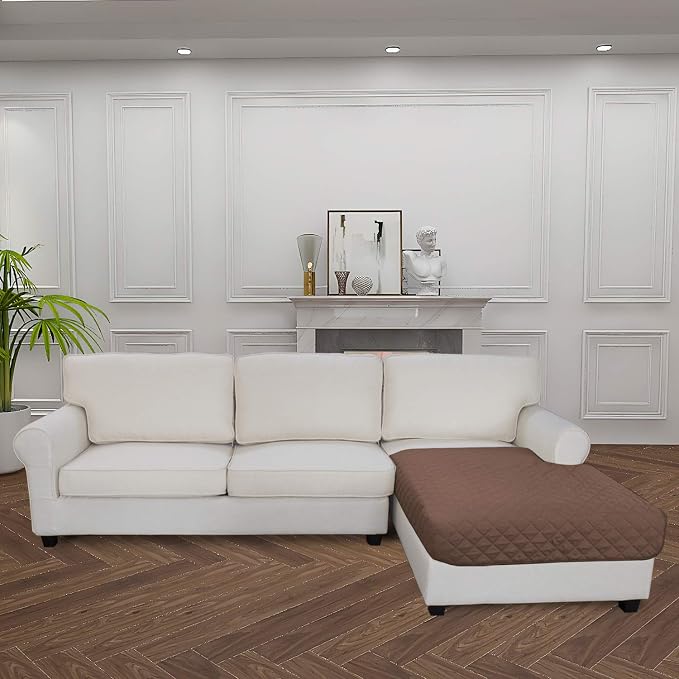 Easy-Going Sectional Couch Covers for Dogs L Shape Sofa Cover Reversible Sofa Slipcover Chaise Lounge Cover Furniture Protector Cover for Pets Dog Cat (42 x 68 inches, Brown/Brown) | Soft Sofa Slipcover For Dogs, Fits Left/Right Chaise Lounge Protector...