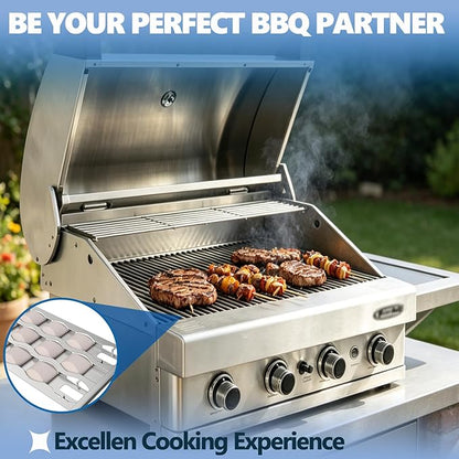 SafBbcue 720-0057 CG3CKW Heat Tray Replacement for Nexgrill 720-0057-3B Turbo Capt'n Cook CG4CKW CG3TDN CK4CKWN Grills Heat Plate with Ceramic Briquettes