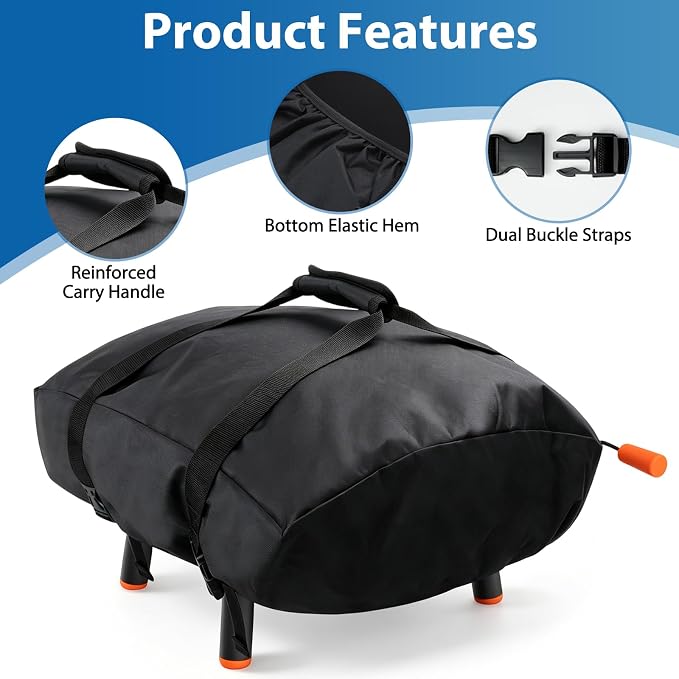 Pizza Oven Cover & Carry Bag 2-in-1 for Blackstone 2238 Leggero | Waterproof 600D cover doubles as carry bag,Fits Blackstone 2238 Leggero pizza oven,Protects during transport & storage