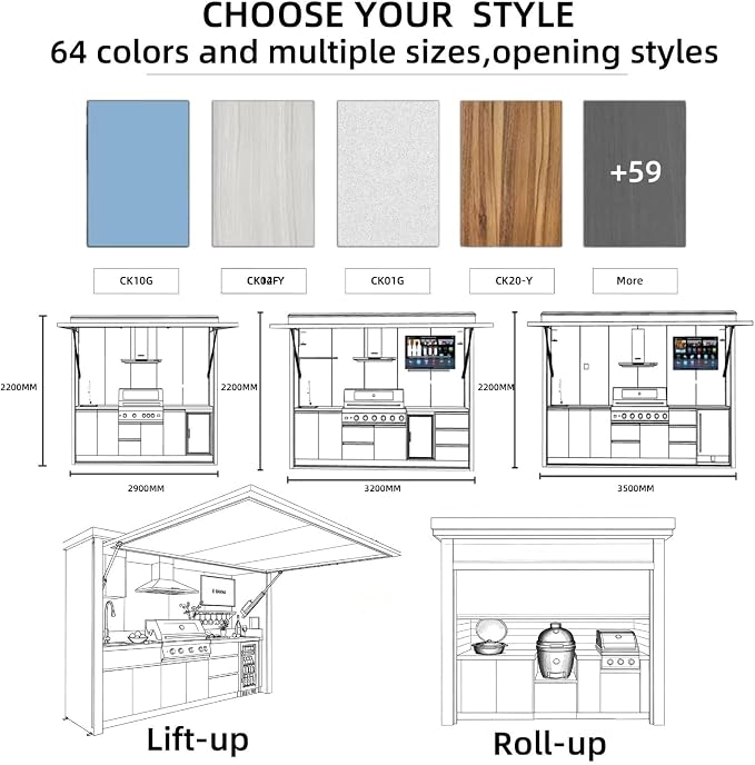 Outdoor Kitchen BBQ Pod, Modular Stainless Steel Barbecue Cabinet, Prefabricated Garden Cooking Shed, Custom Weatherproof Fridge, Luxury Appliance & Bar Modules for Outdoor Entertaining