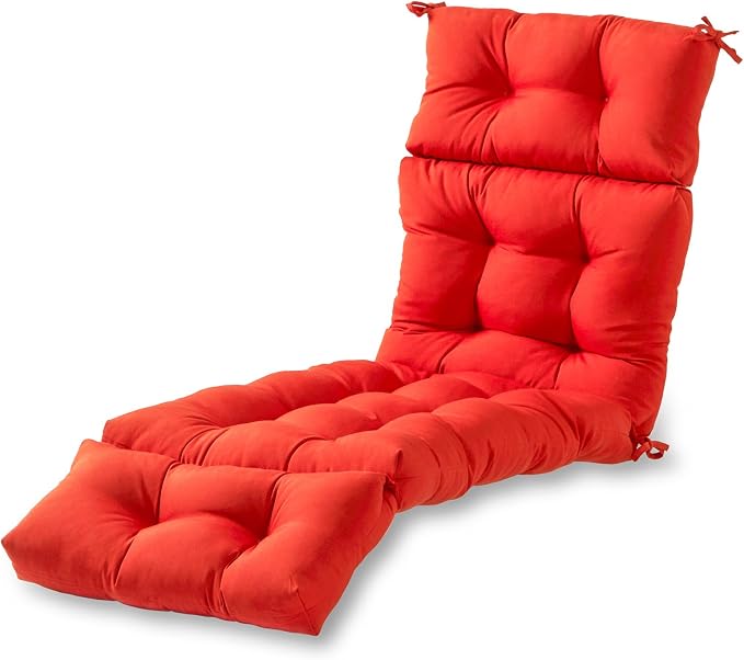 Greendale Home Fashions 72 x 22-inch Outdoor Chaise Lounge Cushion, Fire