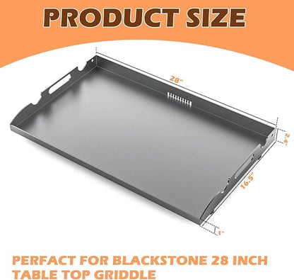 New Upgrade 28 Inch Griddle Replacement Top for Blackstone 28" Flat Top Grill 1803 1924 1883 1853, Gas Griddle Replacement Parts Top with Rear Grease System for Most Blackstone 28" Flat Top Grill