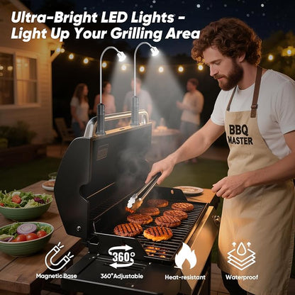 Magnetic Grill Light Outdoor Grill: 2Pack Grilling Gifts for BBQ Enthusiast | Grilling Accessories, Bright & 360° Flexible, Ip65 Waterproof Outdoor Night Barbecue , Strong Magnetic Base Fit Most Grills