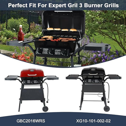 Criditpid Grill Replacement Parts for Expert Grill XG10-101-002-02 3 Burner Gas Grill, Grill Heat Plates Tents Shields and Burner Tubes Kit for 3 Burner Walmart Expert Grill Parts, 3-Pack