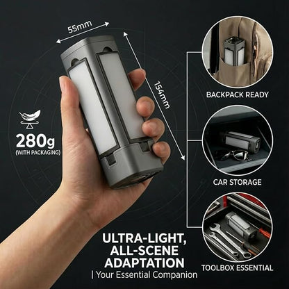 1500LM Telescopic Magnetic Work Light, Rechargeable Foldable LED Inspection Lamp with 7 Modes, Digital Battery Display & Red SOS, Portable Camping Lantern for Car Repair, DIY, Mechanics