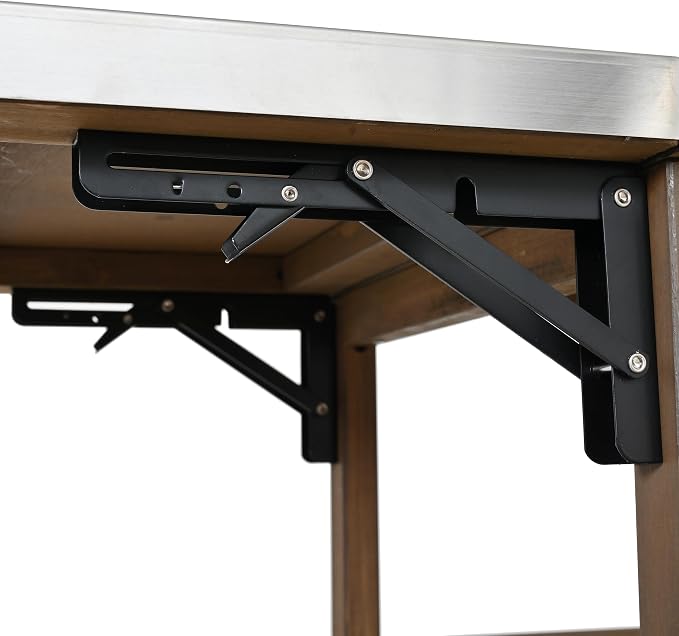 Christopher Knight Home Edsel Outdoor Bar Cart with Stainless Steel Top and Lockable Wheels, Solid Wood Outdoor Storage Cabinet, Kitchen Island Serving Cart for Poolside, Garden, Natural Brown+Silver
