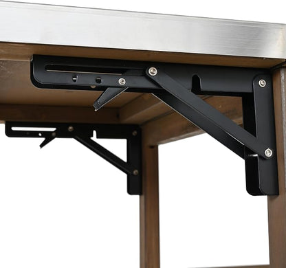 Christopher Knight Home Edsel Outdoor Bar Cart with Stainless Steel Top and Lockable Wheels, Solid Wood Outdoor Storage Cabinet, Kitchen Island Serving Cart for Poolside, Garden, Natural Brown+Silver