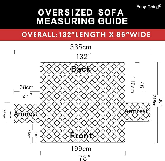 Easy-Going Reversible Couch Cover, 3 Cushion Sofa, X-Large, Chocolate/Beige | Machine Washable Slipcover For Dogs, Water Resistant Furniture Mat For Living Room, Non-Slip Sofa Cover, Pet Friendly