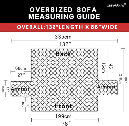 Easy-Going Reversible Couch Cover, 3 Cushion Sofa, X-Large, Chocolate/Beige | Machine Washable Slipcover For Dogs, Water Resistant Furniture Mat For Living Room, Non-Slip Sofa Cover, Pet Friendly