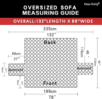 Easy-Going Reversible Couch Cover, 3 Cushion Sofa, X-Large, Wine/Beige | Machine Washable Slipcover For Dogs, Water Resistant Furniture Mat For Living Room, Non-Slip Sofa Cover, Pet Friendly