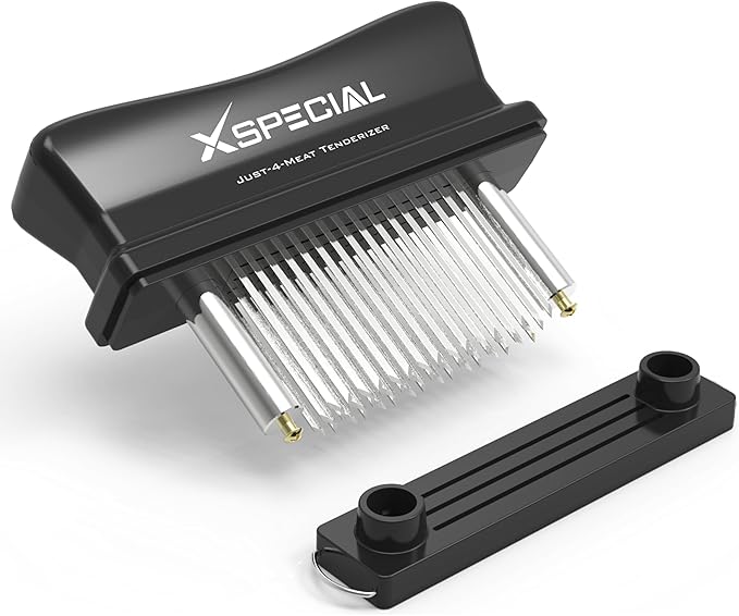 XSpecial Meat Tenderizer Tool 48 Blades Stainless Steel - Kitchen Cooking Gadgets Tools with Ultra Sharp Needle That Makes Steak & Chicken Tender - No More Hammer, Meat Pounder Or Mallet